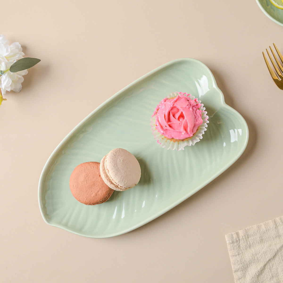 Taro Leaf 30 Piece Dinner Set For 6 Nestasia