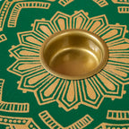 Lumia Handpainted Tealight Holder With Candle Green Nestasia