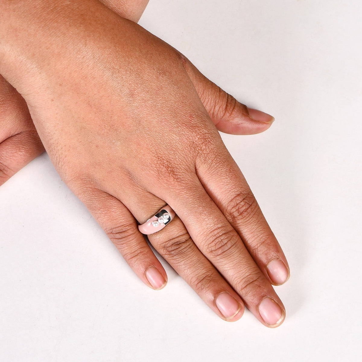 Luna Blush Dual Tone Ring Nestasia