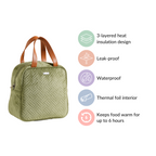 Thermal Insulated Travel Lunch Bag Green Nestasia