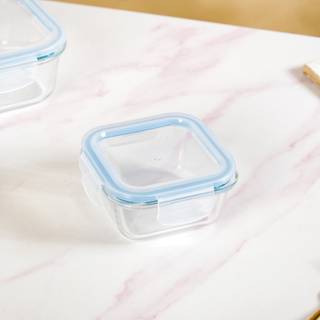 Airtight Glass Lunch Box Set Of 3 S 300ml M 500ml L 800ml Nestasia