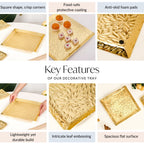 Luxe Lustre Embossed Decorative Square Tray Nestasia