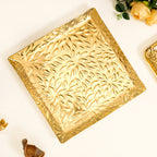 Luxe Lustre Embossed Decorative Square Tray Nestasia