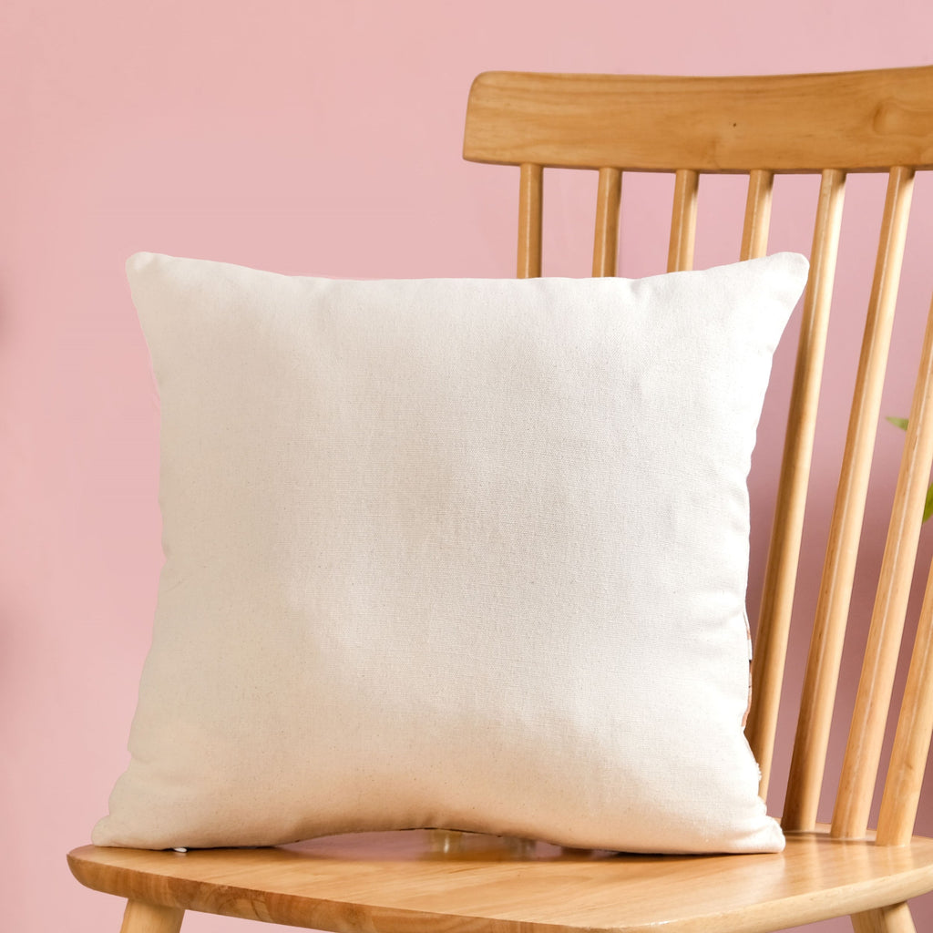 Botanical Embroidered Cotton Slub Cushion Cover 40x40cm Nestasia