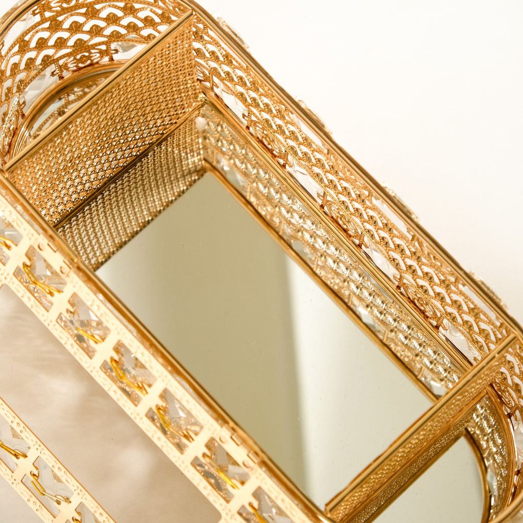 Luxe Gold Tissue Box With Compartments Nestasia