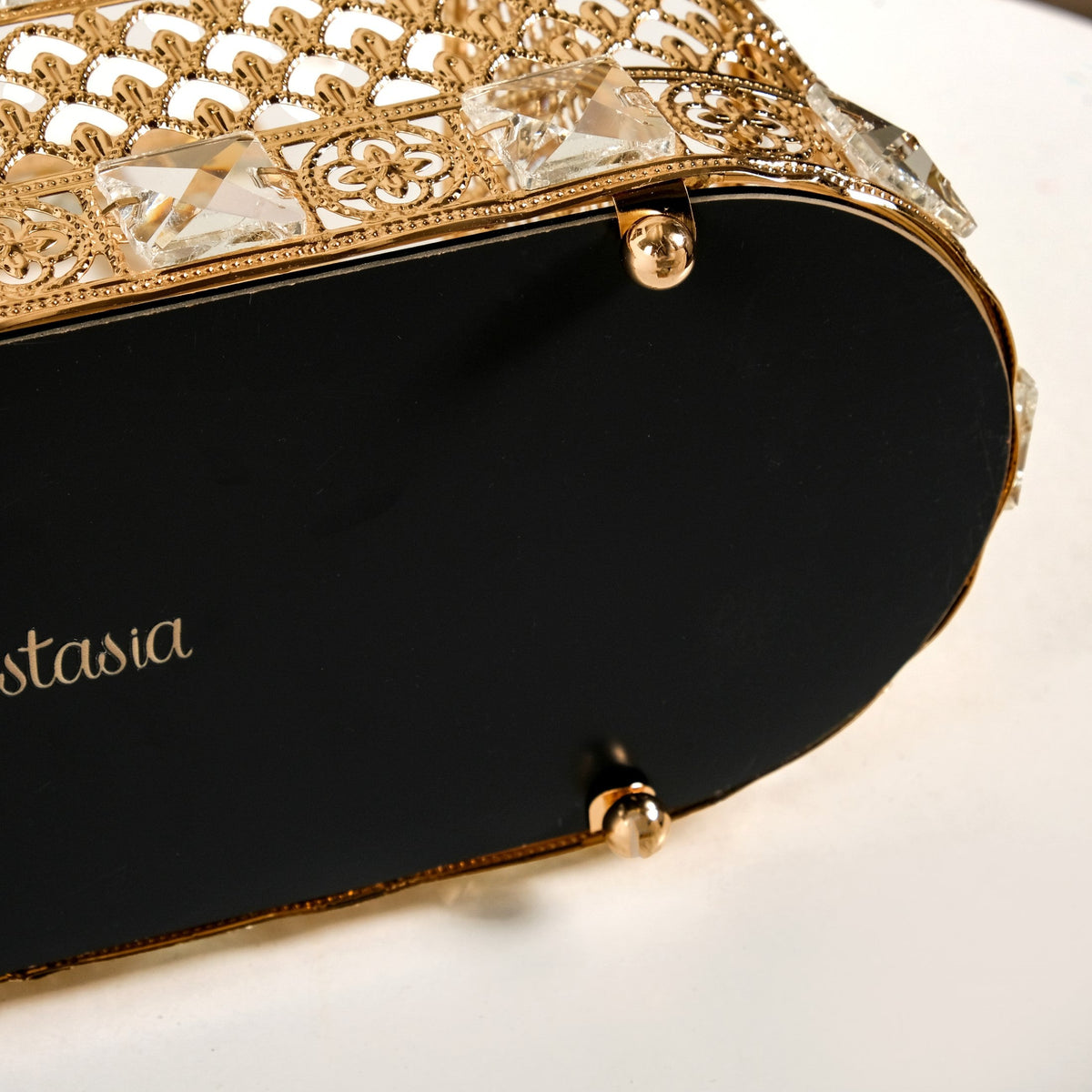 Luxe Gold Tissue Box With Compartments Nestasia