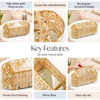 Luxe Gold Tissue Box With Compartments Nestasia