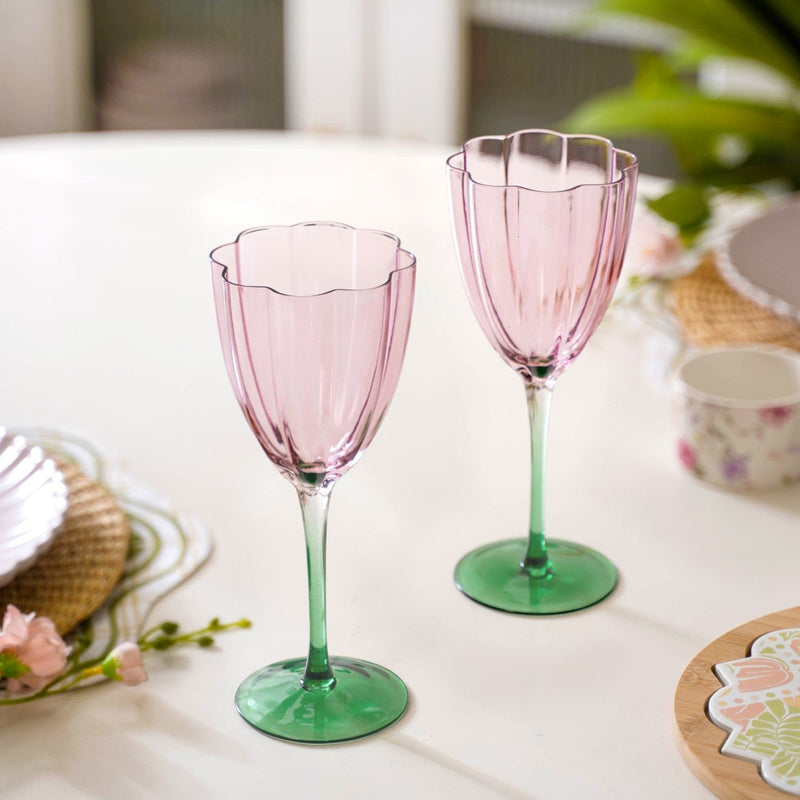 Luxe Tulip Wine Glass Set Of 2 320ml Nestasia