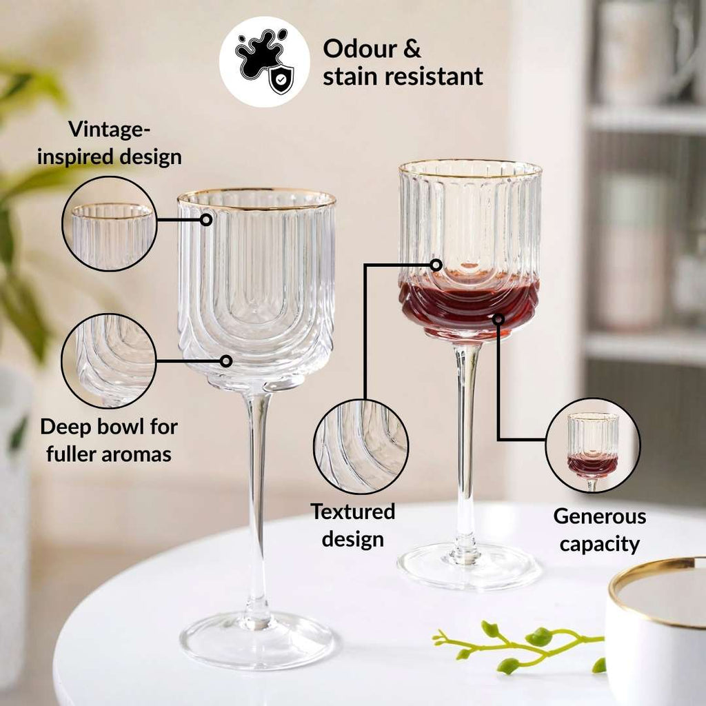 Luxe Wine Glass Set Of 2 330ml Nestasia