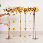 Luxurious Gold Backdrop Frame With Flower Decor 36 Inch Nestasia