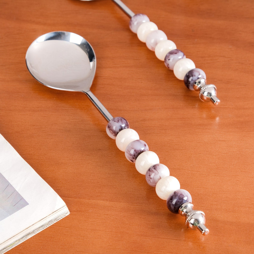Luxury Accent Serving Spoon Set Of 2 Nestasia