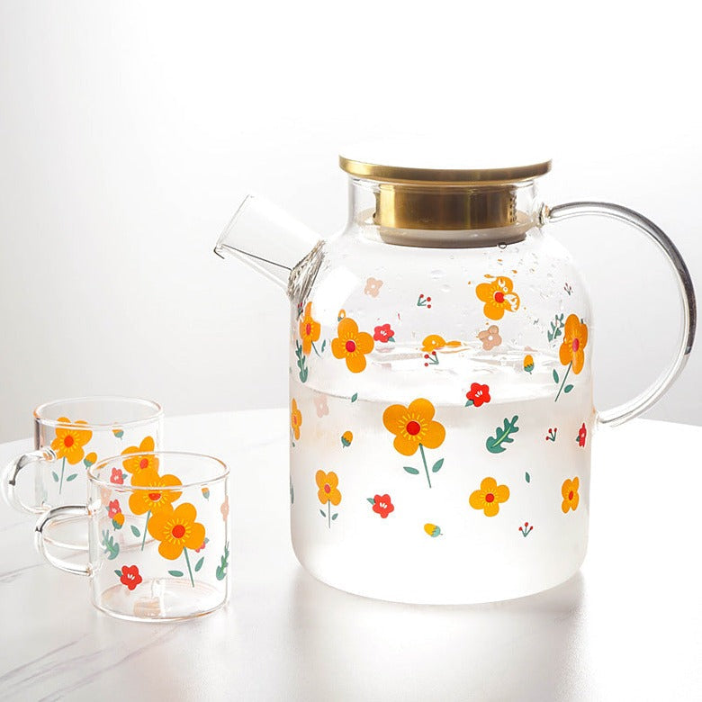 Florid Glass Teapot Large Nestasia