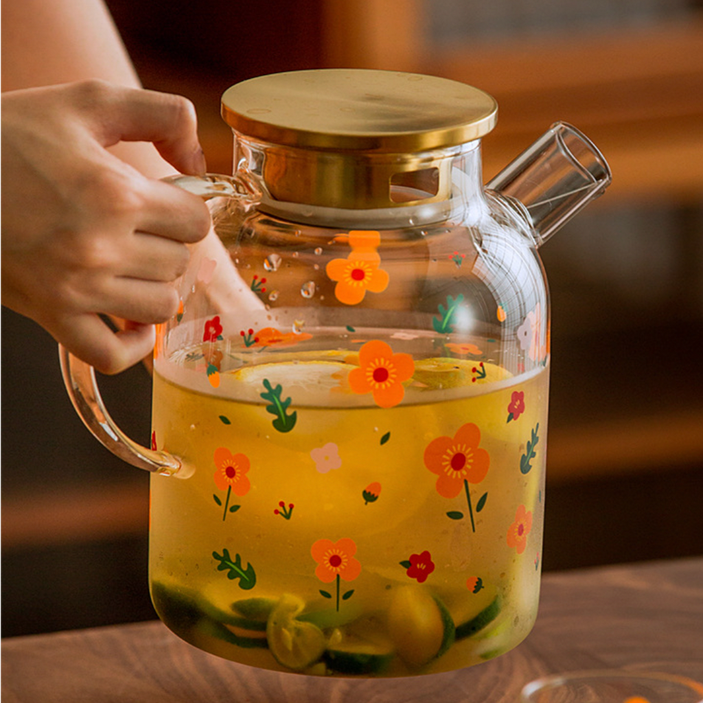 Florid Glass Teapot Large Nestasia