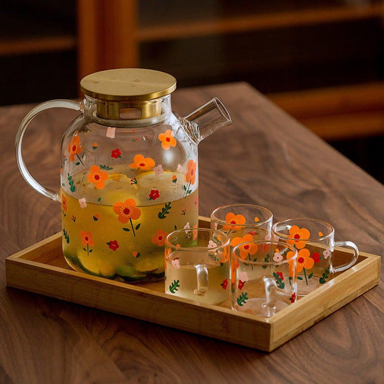 Florid Glass Teapot Large Nestasia