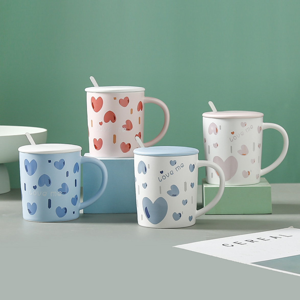 Love Design Mug with Lid Nestasia