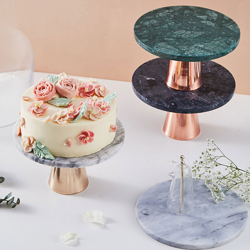 Marble and Metal Cake Stand 8 inch Nestasia