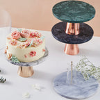 Marble and Metal Cake Stand 8 inch Nestasia