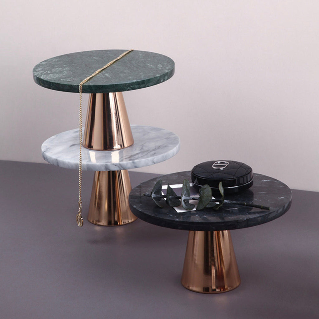 Marble and Metal Cake Stand 8 inch Nestasia