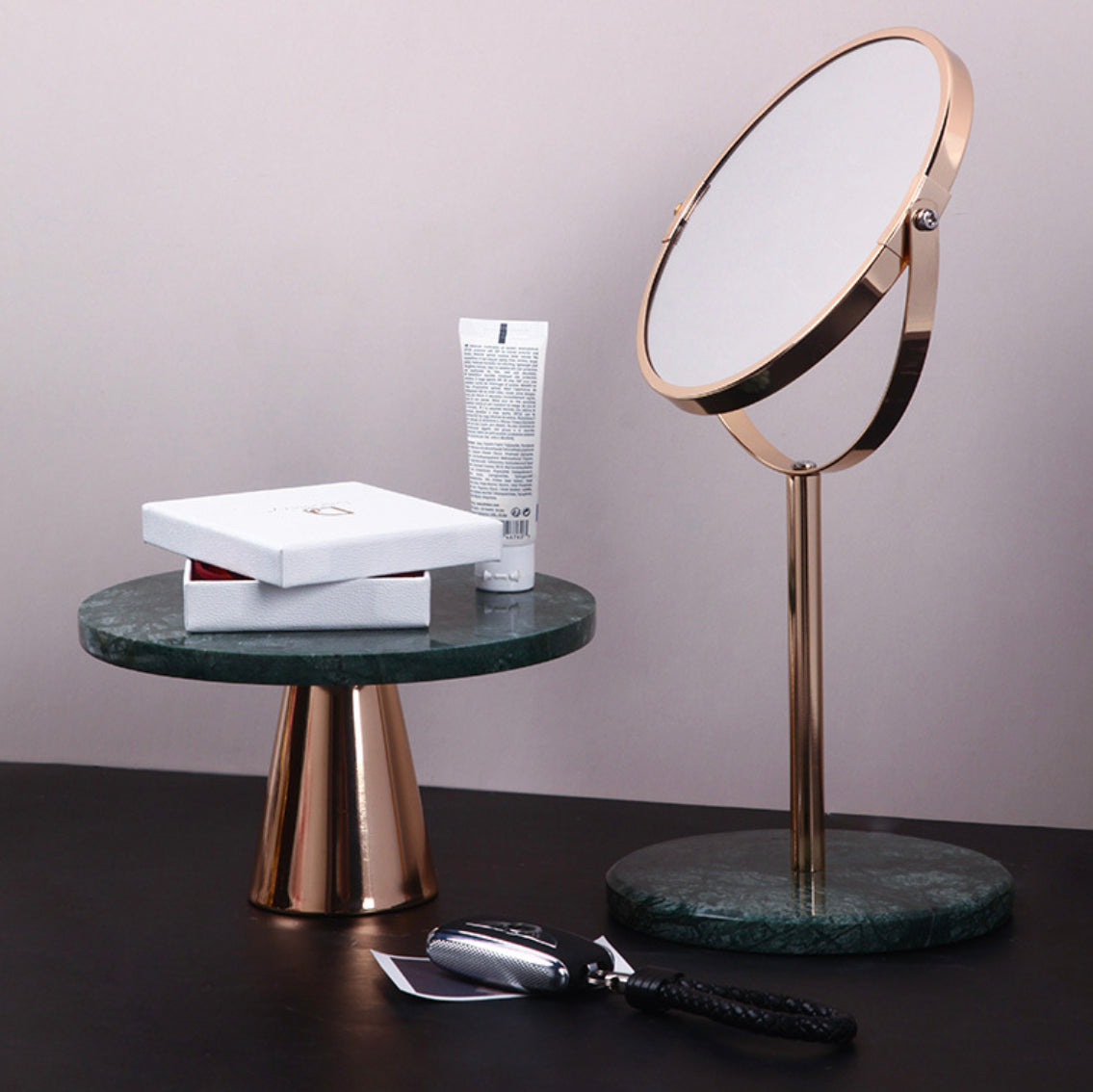Marble and Metal Cake Stand 8 inch Nestasia
