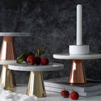 Marble and Metal Cake Stand 8 inch Nestasia