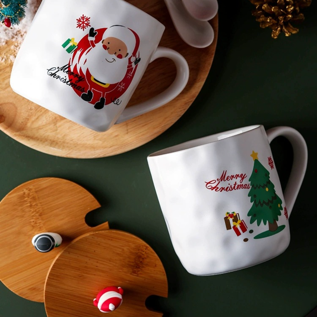 Christmas Cup With Wooden Lid Nestasia