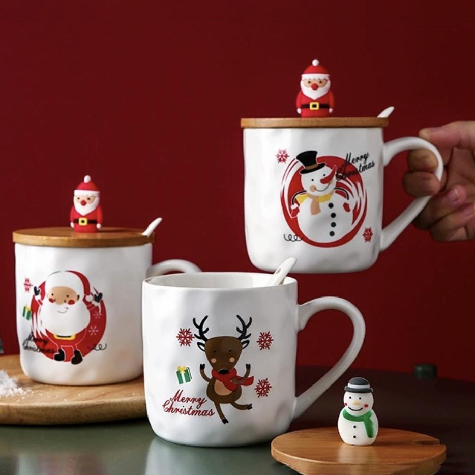 Christmas Cup With Wooden Lid Nestasia