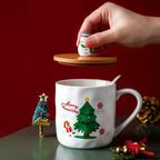 Christmas Cup With Wooden Lid Nestasia