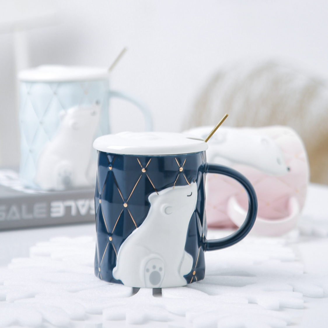 Bear Mug With Lid And Spoon Nestasia