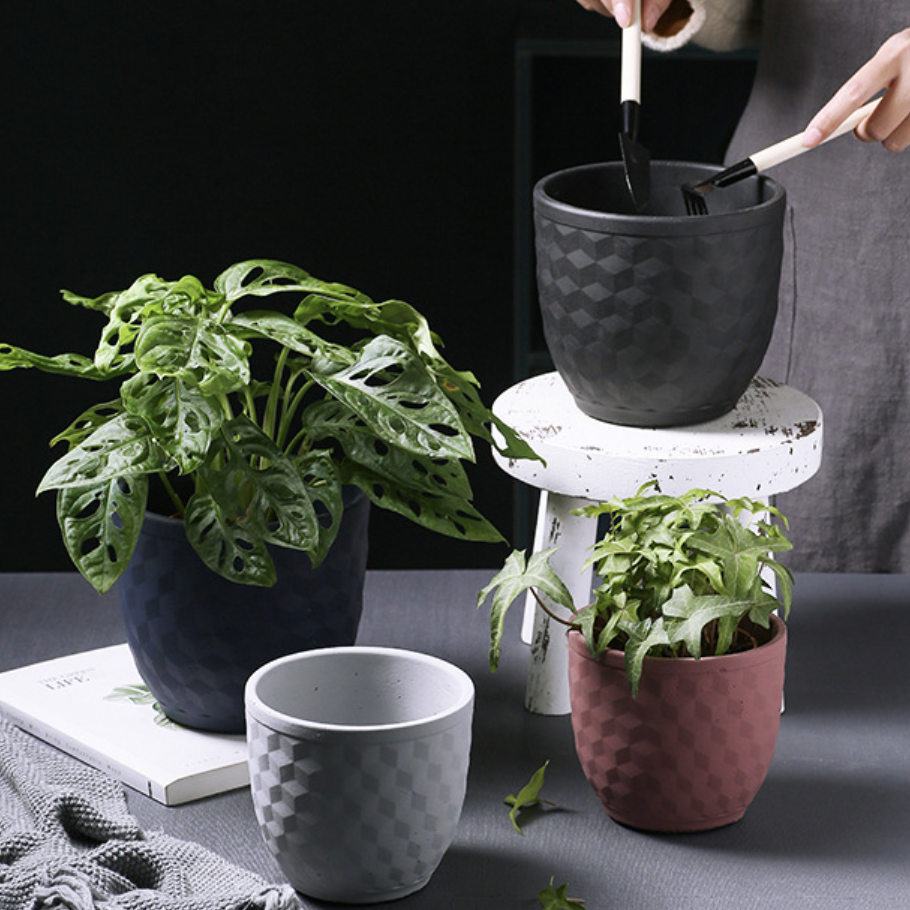 Hexagon Textured Planter Pot Nestasia
