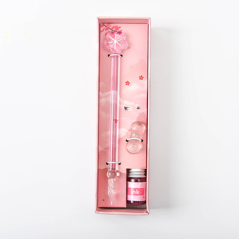 Sakura Glass Calligraphy Pen With Ink Bottle Nestasia