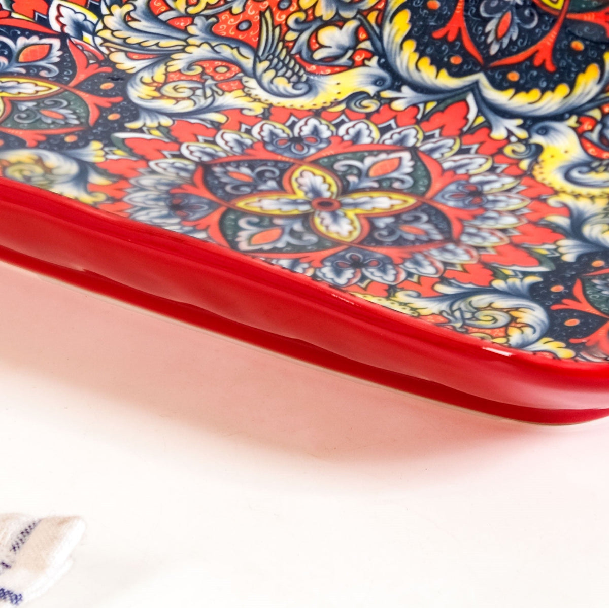 Mandala Melange Long Platter Dish Red Nestasia