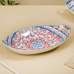Mandala Long Dish Red And Blue Set Of 2 Nestasia