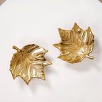 Maple Leaf Decorative Metal Tray Set Of 2 Nestasia