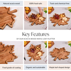 Acacia Wood Maple Leaf Serving Platter Nestasia
