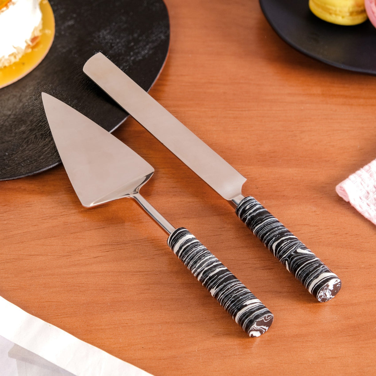 Marble Cake Knife And Server Set Of 2 Nestasia