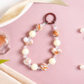 Brown Marble Pattern Love Loop Keychain Nestasia