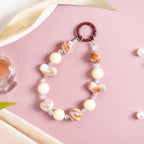 Brown Marble Pattern Love Loop Keychain Nestasia