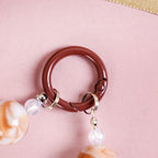Brown Marble Pattern Love Loop Keychain Nestasia