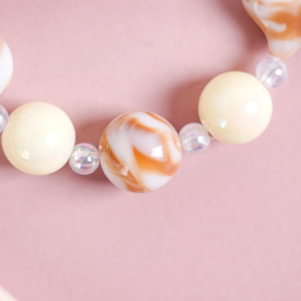 Brown Marble Pattern Love Loop Keychain Nestasia