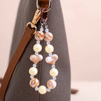 Brown Marble Pattern Love Loop Keychain Nestasia