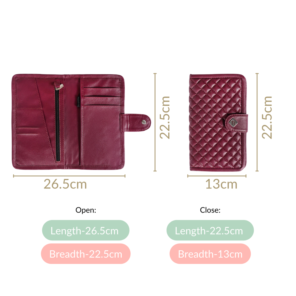 Maroon Travel Passport Wallet Nestasia