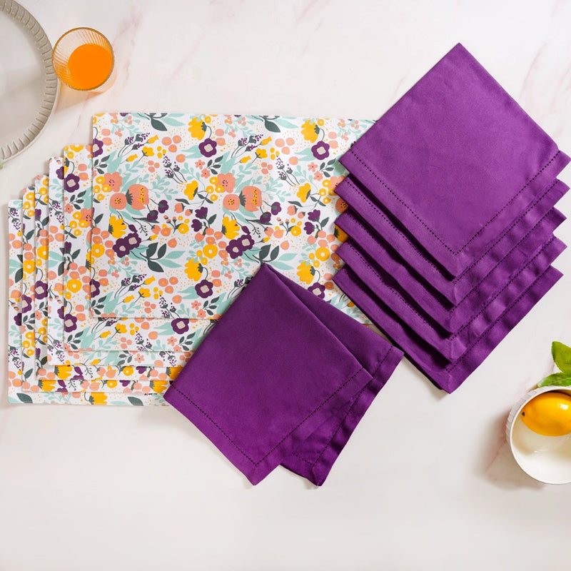 Viola Table Napkin And Mat Set Of 12 Nestasia