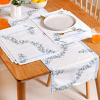 Azzurro Minimal Linen Set with Table Mats and Runner Nestasia