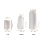 Minimalist Matte White Flower Vase Set Of 3 Nestasia