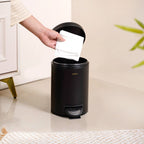 Clean Curve Dustbin With Removable Bucket Black 3000ml Nestasia