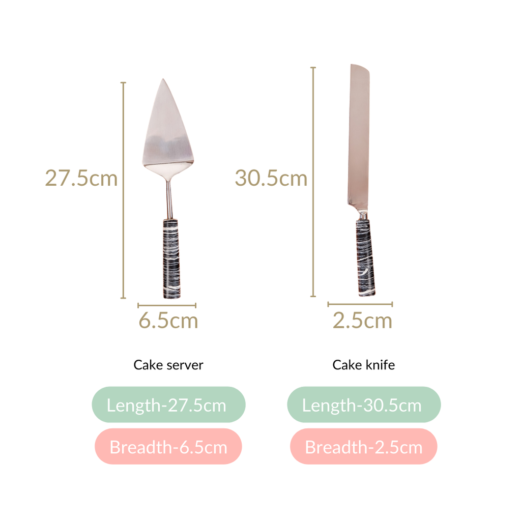 Marble Cake Knife And Server Set Of 2 Nestasia
