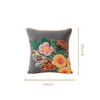 Midnight Garden Embroidered Cotton Cushion Cover 40x40cm Nestasia
