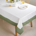 Midori Cotton Tablecloth For 6 Seater In Sage Green 200x150cm Nestasia