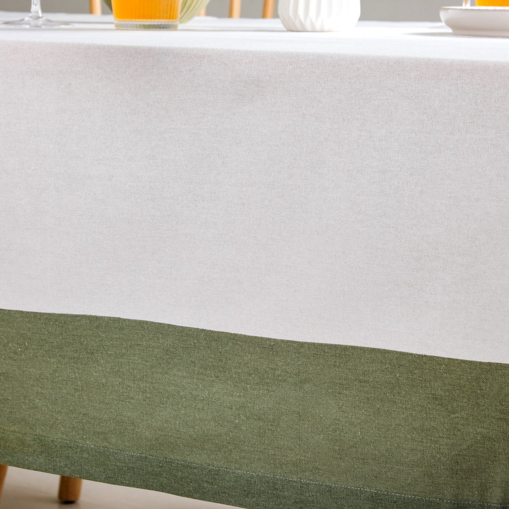 Midori Cotton Tablecloth For 6 Seater In Sage Green 200x150cm Nestasia
