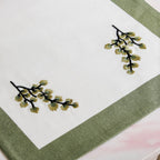 Midori Pure Cotton Table Runner In Sage Green 180x36cm Nestasia